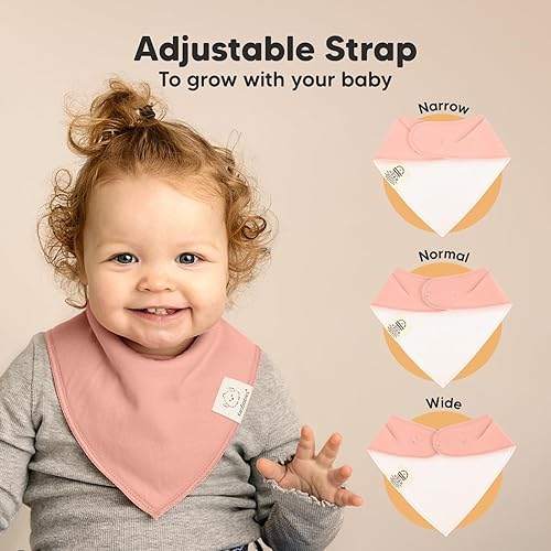 Miniatura 95 de KeaBabies 8 unidades de baberos tipo bandana orgánicos para niñas - Baberos tipo triángulo súper absorbentes para bebés que babean y están en
