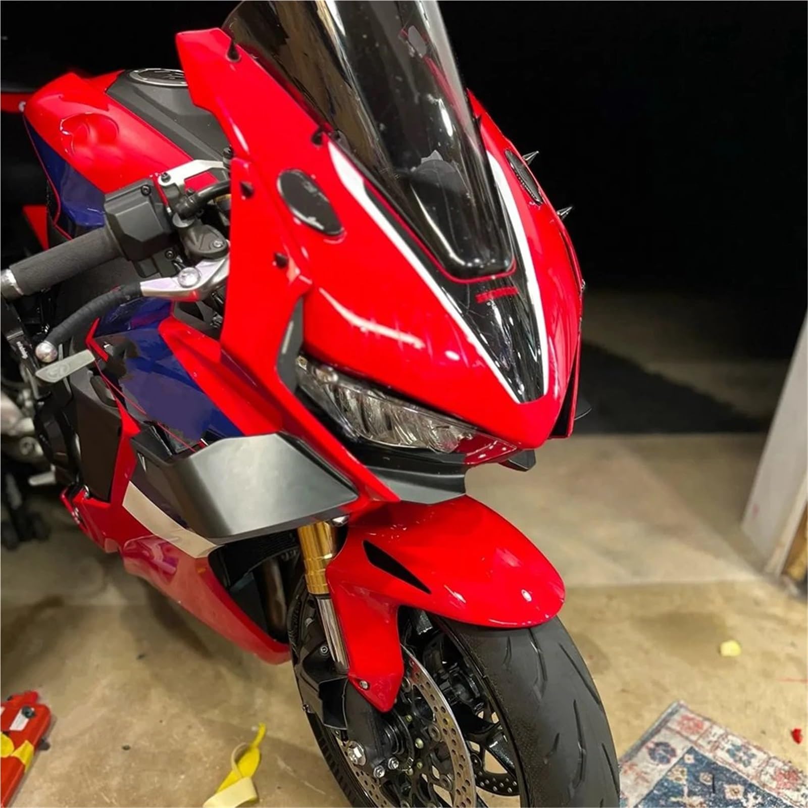 Front Bumper Splitter dachowy Pasuje do YAMAHA YZF R1, pasuje Ducati V4 V4S ZX10R, aerodynamiczny spojler, uniwersalny, wyścigowy, dociskowy