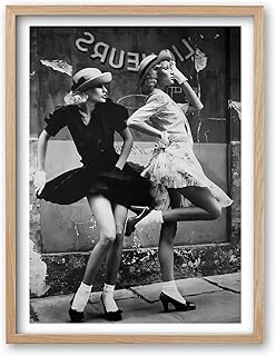 iHery Natural OAK Wood Framed Vintage Women Dancing Wall Art, 12x16in Be...