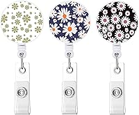 Vista 7 de Carrete retráctil para tarjetas de identificación con clip de cocodrilo resistente para nombre de enfermera, carrete decorativo para tarjetas