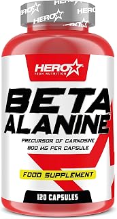 HERO TECH | BETA-ALANINE 120 CAPS | Beta Alanina pura | Para maximizar el rendimiento deportivo y reducir la fatiga muscular | Sin OGM (Organismos Mod