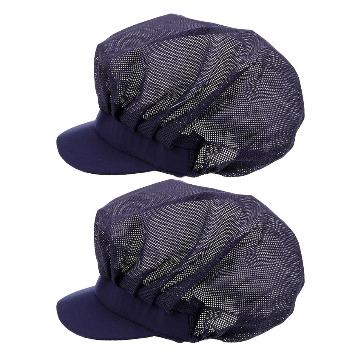 Chef Hats Mesh Caps for Unisex Kitchen Staff and Bakers Navy Blue Washable Lightweight Cooking Headwear