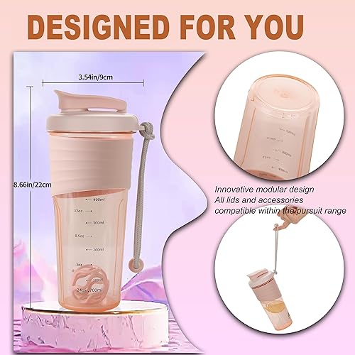 Miniatura 5 de Botella mezcladora de proteínas, botellas mezcladoras deportivas para mezclas de proteínas con batidora, botella mezcladora, taza agitadora portátil