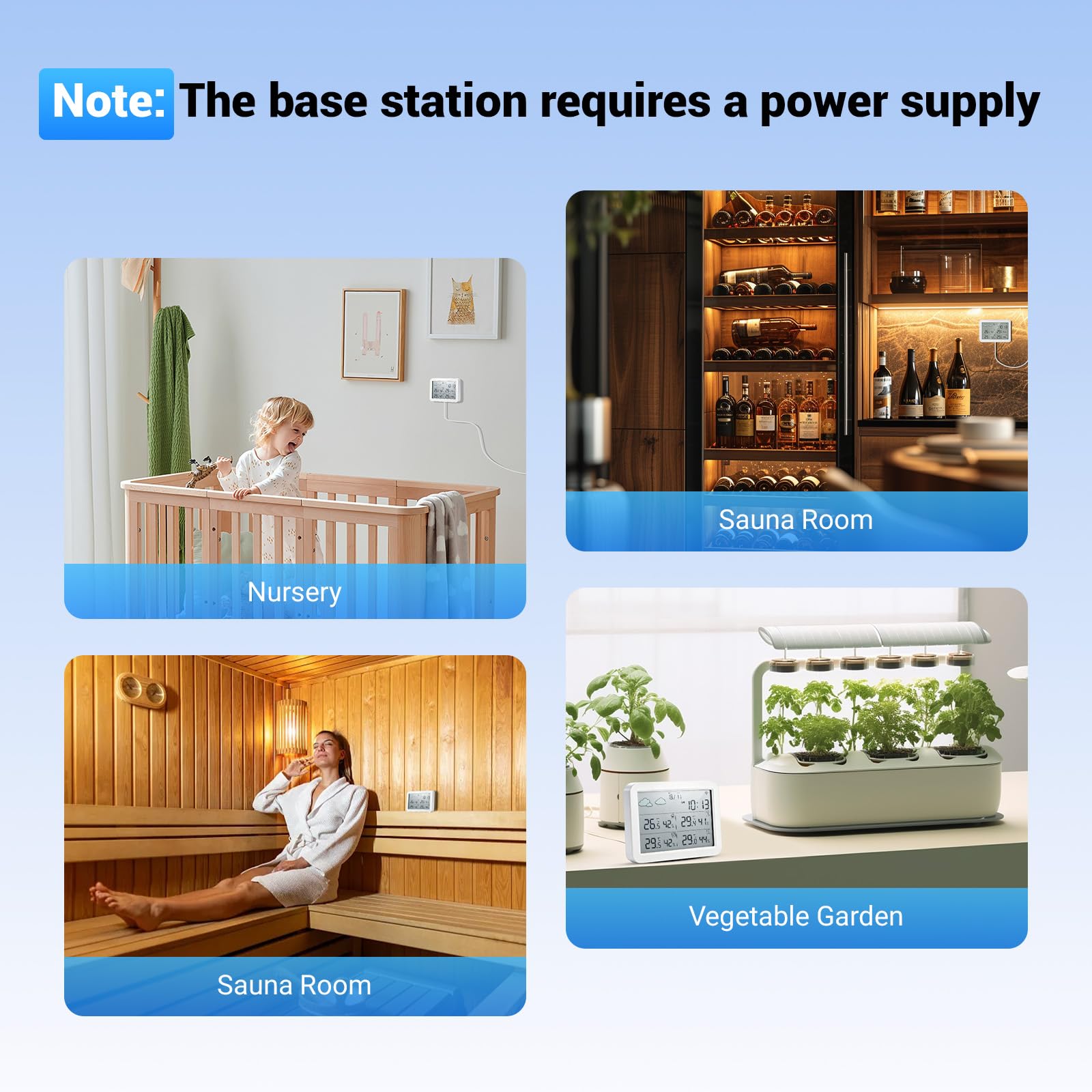 Station météo Wi-Fi avec capteur extérieur, station météo avec 3 capteurs extérieurs, thermomètre intérieur et extérieur LCD, thermomètre de température et d'humidité, application Tuya/Smart Life