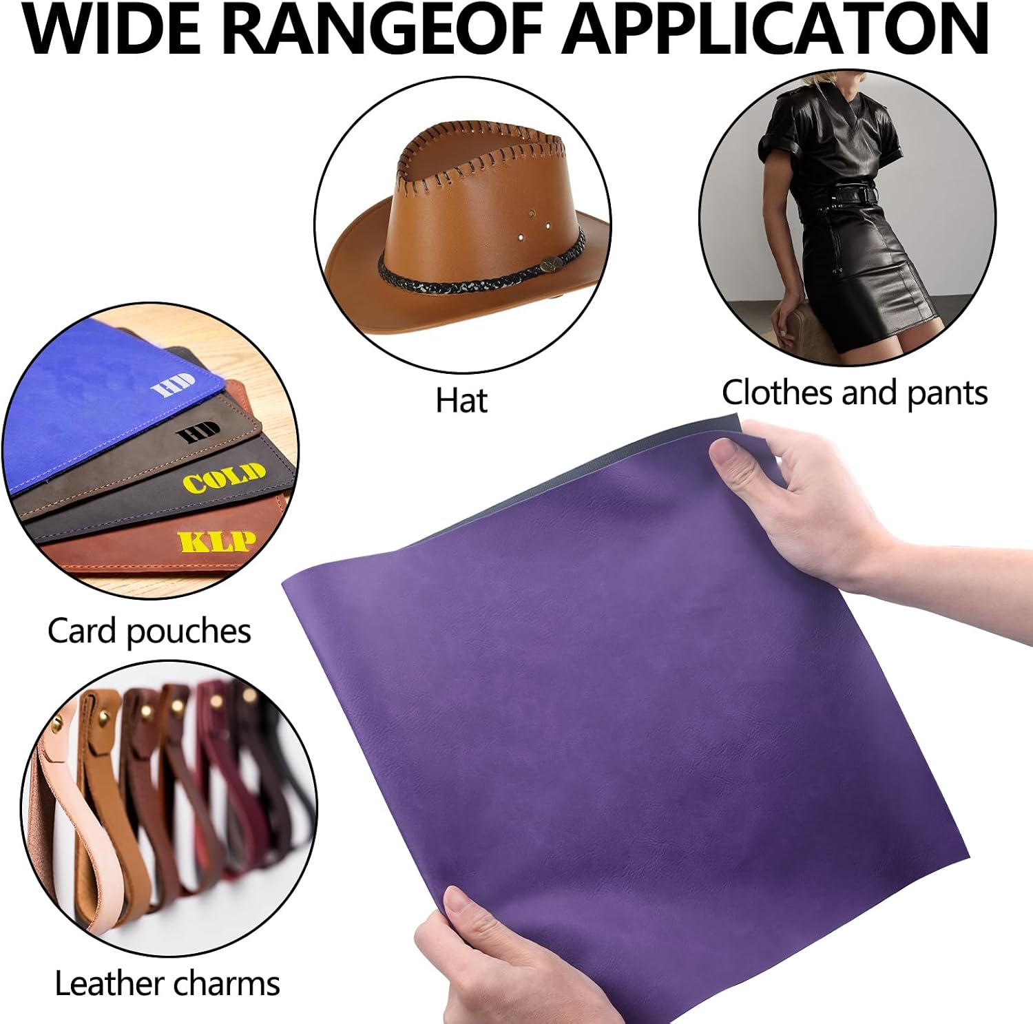 Laserable Leather Sheets, 12" x 24"Laserable Leatherette Patch, CO2 Laser Engraving Supplies, Faux Leather for Crafting Tools,Leather Wallets (Purple/Black)