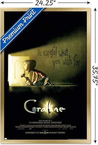 Vista 84 de Trends International Coraline - Be Careful One Sheet Wall Poster, 34L x 22.4W, Premium Poster & Clip Bundle