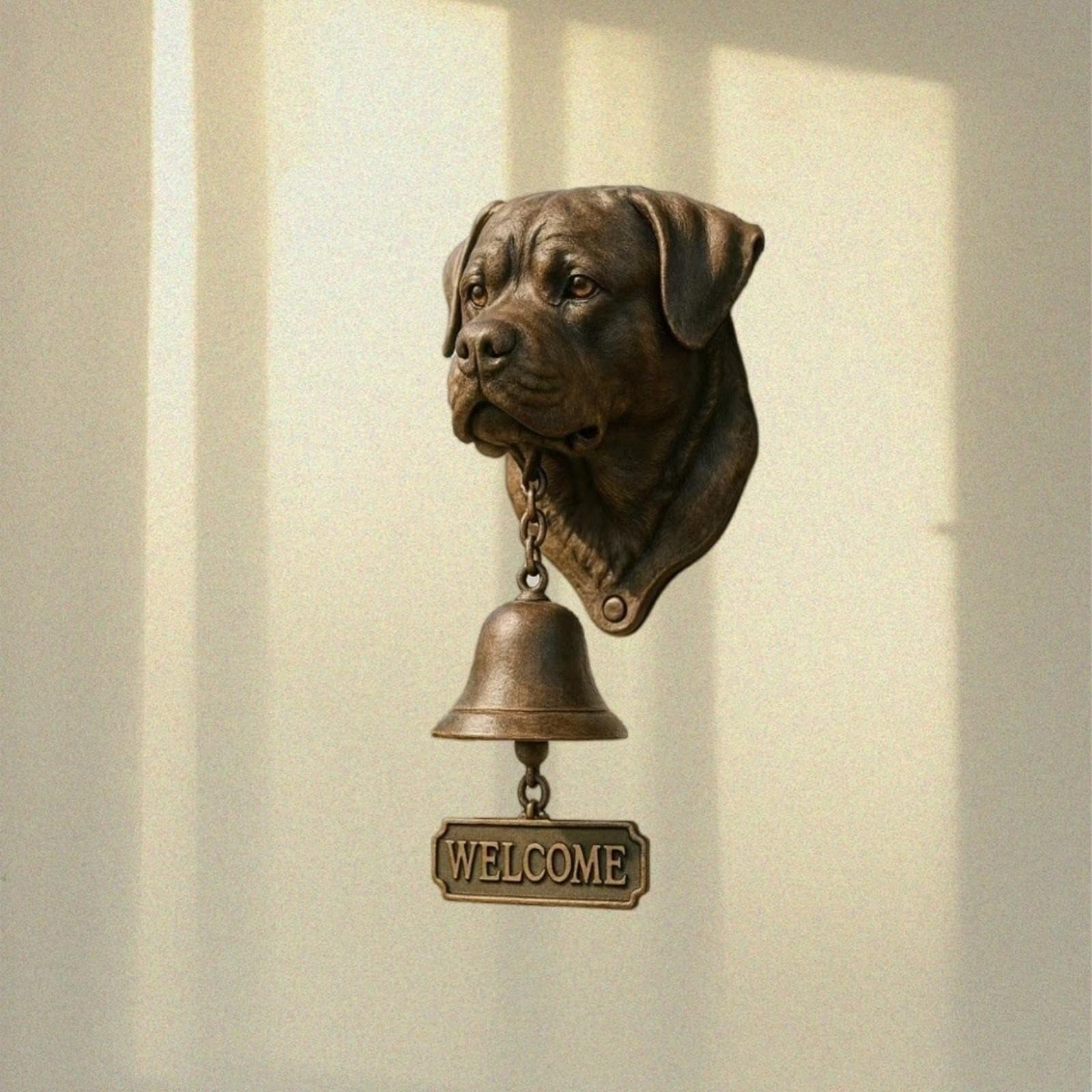 Vintage Rustic Welcome Dog Doorbell - French Bulldog Resin Bell for Garden, Porch, or Entryway | Animal Home Decor(A11)