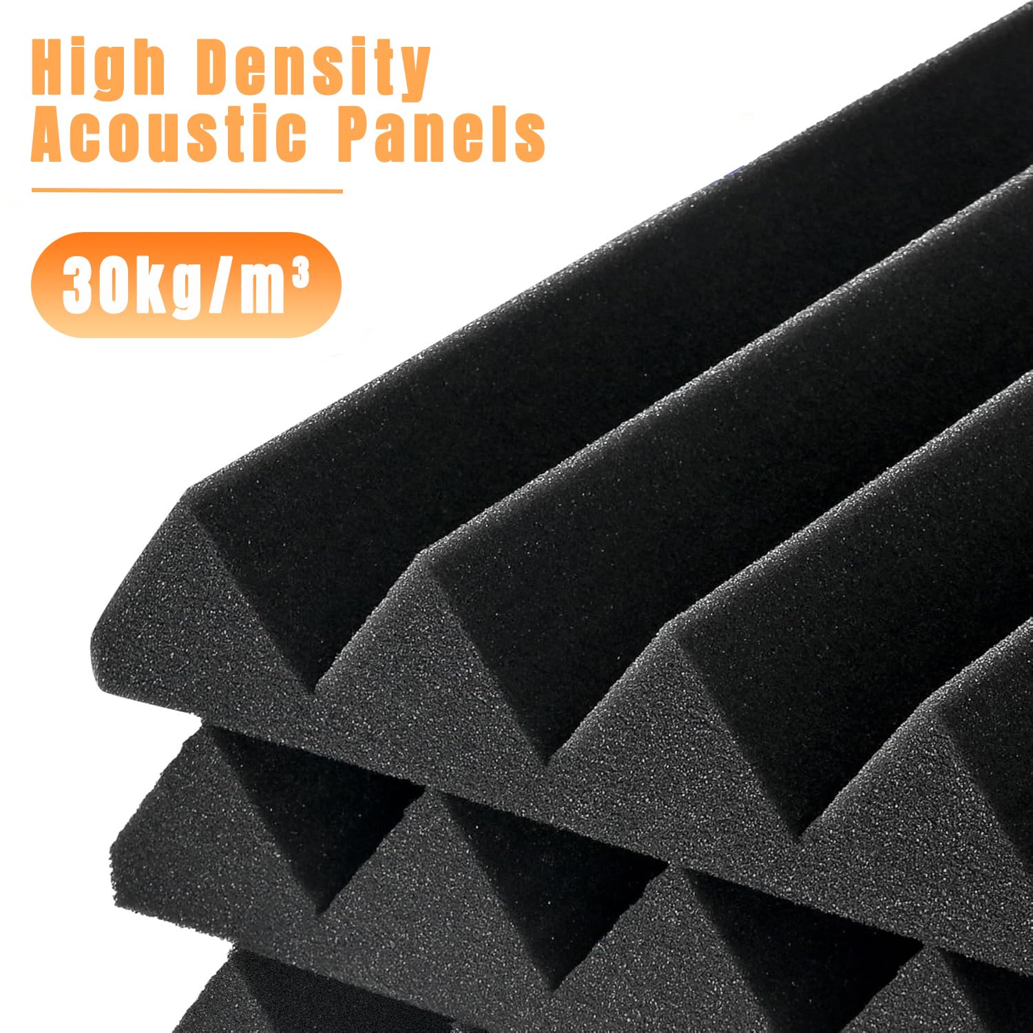 Saiqiang Pack of 24 Acoustic Foam, Acoustic Foam Panels, Wall Sound Insulation Acoustic Panels, Sound Insulation Mat - Image 2