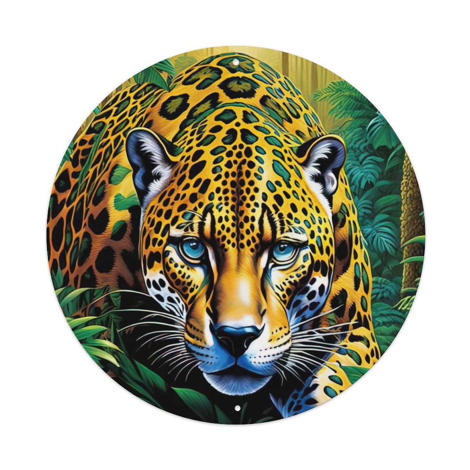 Leopard in The Forest Wildlife Artwork Metal Tin Sign