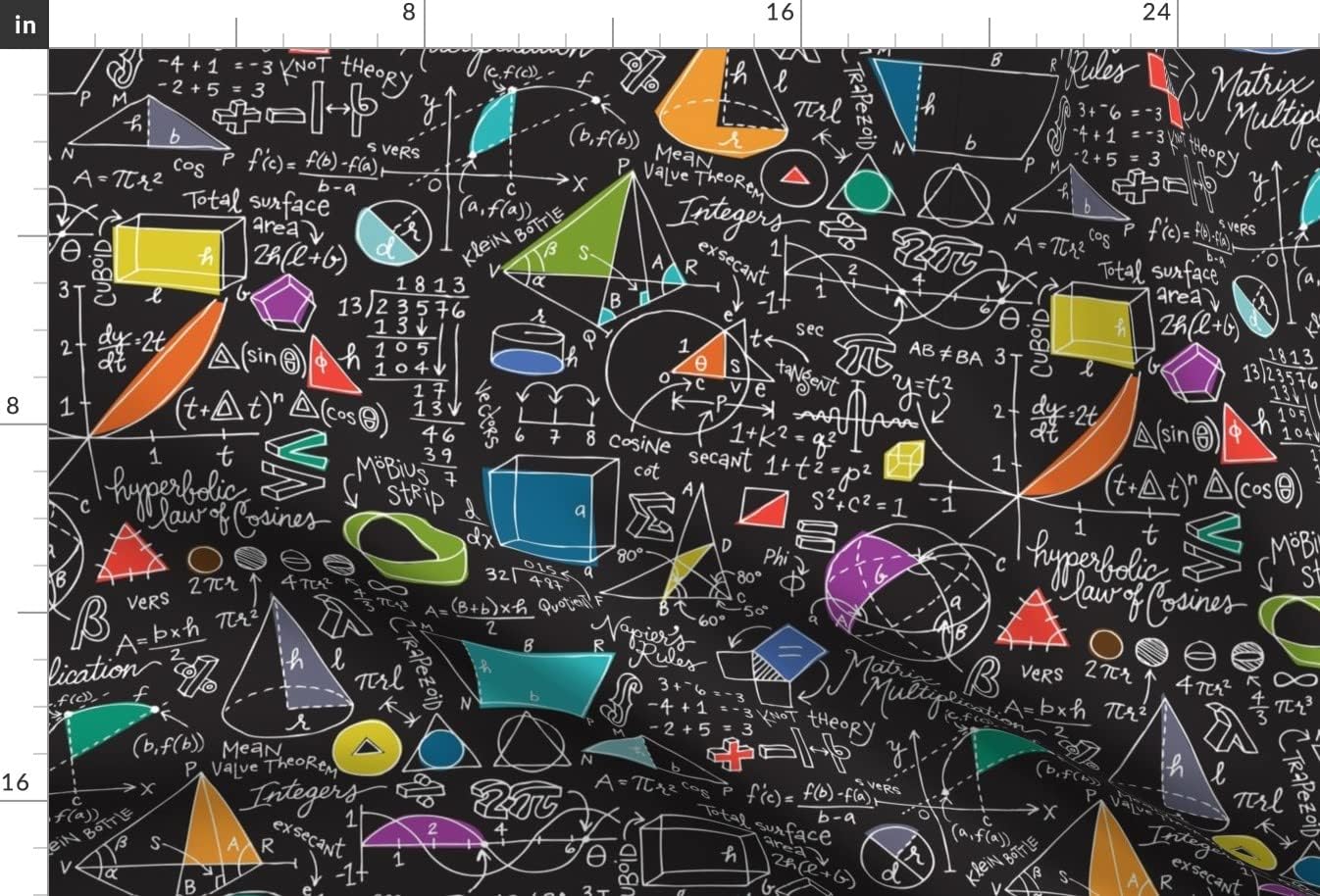 Spoonflower Fabric - Count Math Mathematics Numbers Science Black Geometry Printed on Minky Fabric by The Yard - Sewing Baby Blankets Quilt Backing Plush