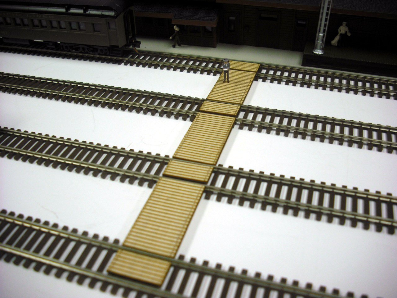 Train Time Laser N Scale ** Laser Cut ** Custom Timber Baggage & Passenger Crossing