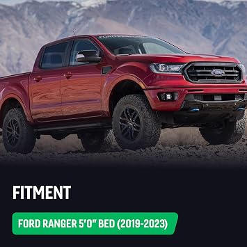BuiltRight Industries Bedside MOLLE Panel Rack System Compatible with 20192023 Ford Ranger 5ft Bed Full Driver and Passenger Side Kit