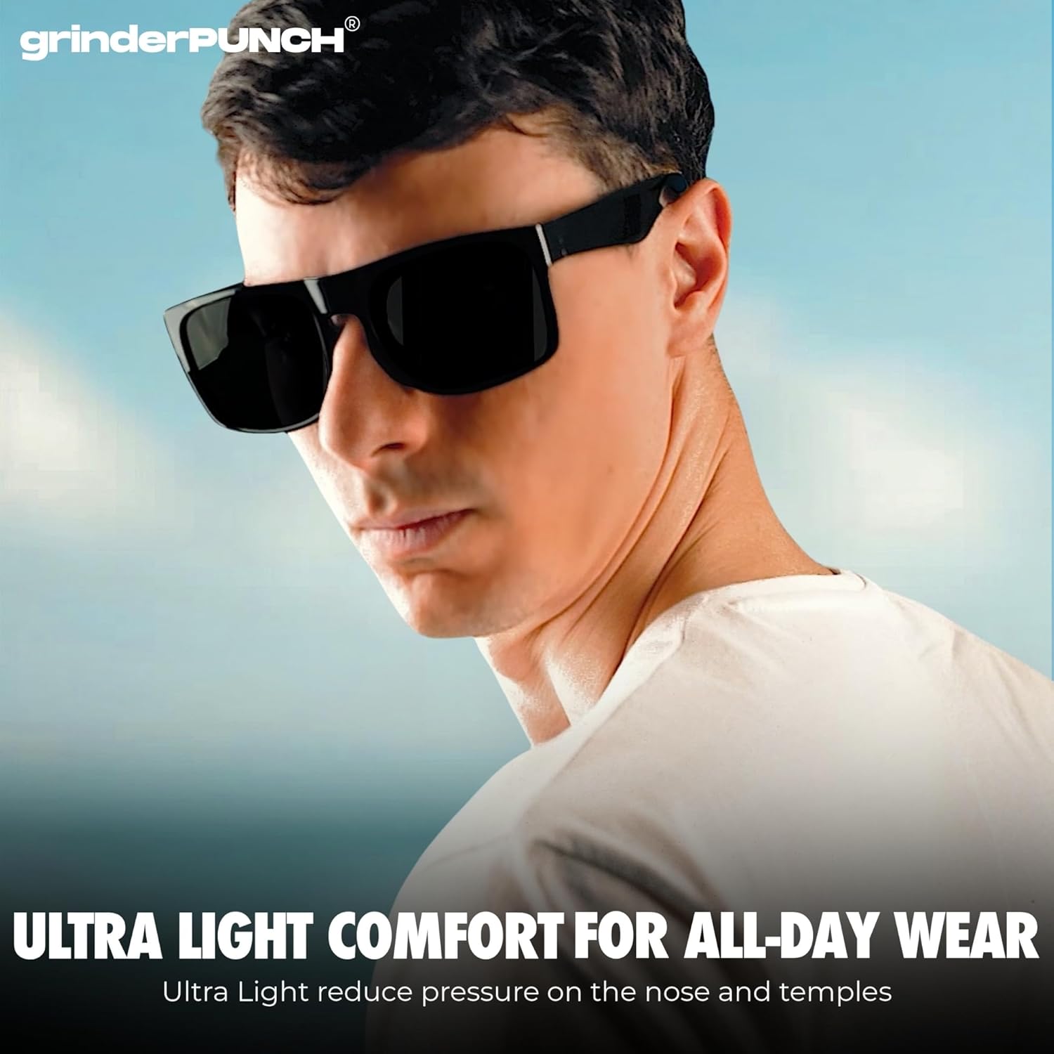 grinderPUNCH Mens Oversized Sunglasses XL Big Head Fit, Extra Wide Frame Sunglasses for Men, Big Heads, XXL Large Wide Shades - Image 5