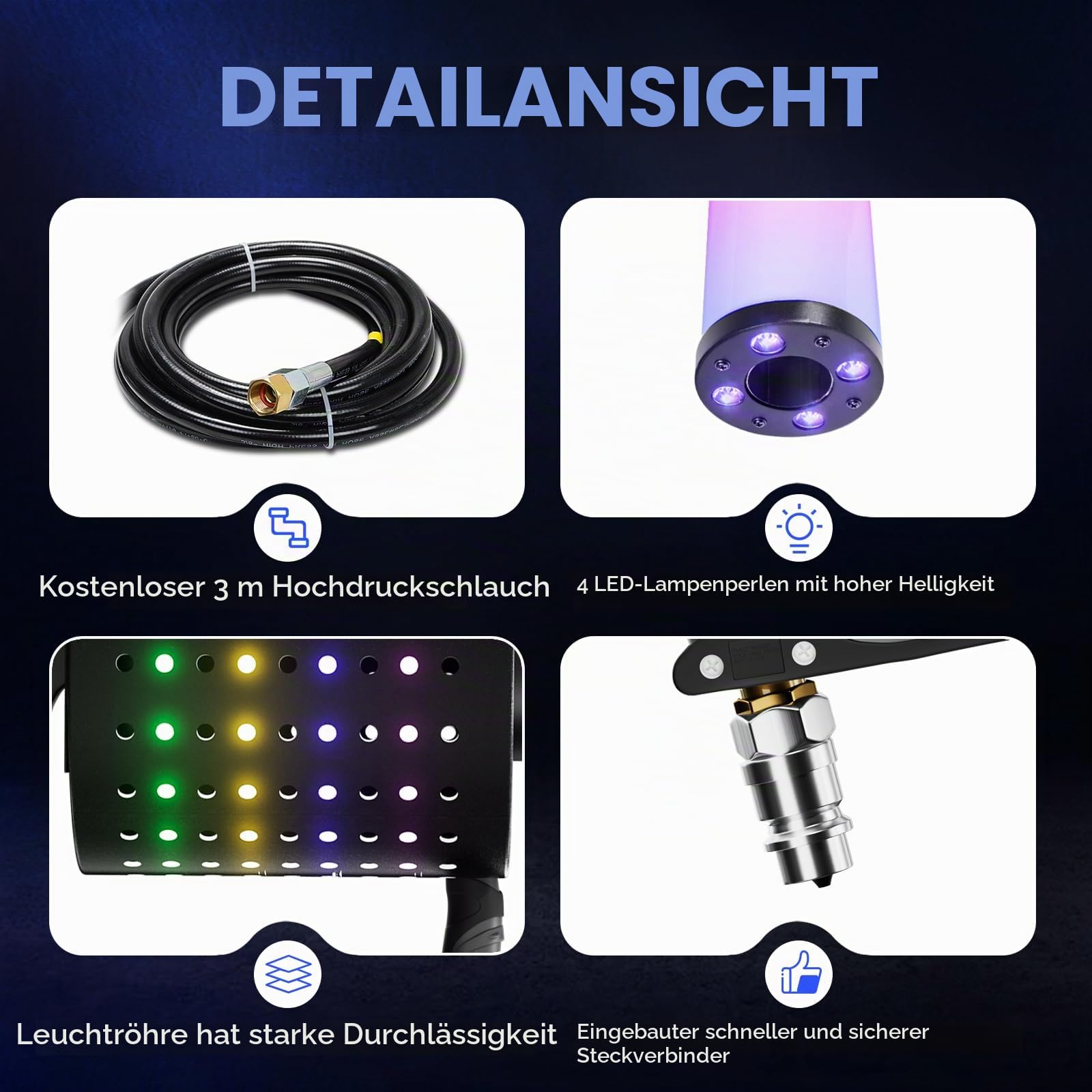 Handlich KonfettiMaschine 7 Farben CO2 KonfettiBlaster Fachmann KonfettiWerfer für Party Hochzeit Bühnenkonzerte Theater