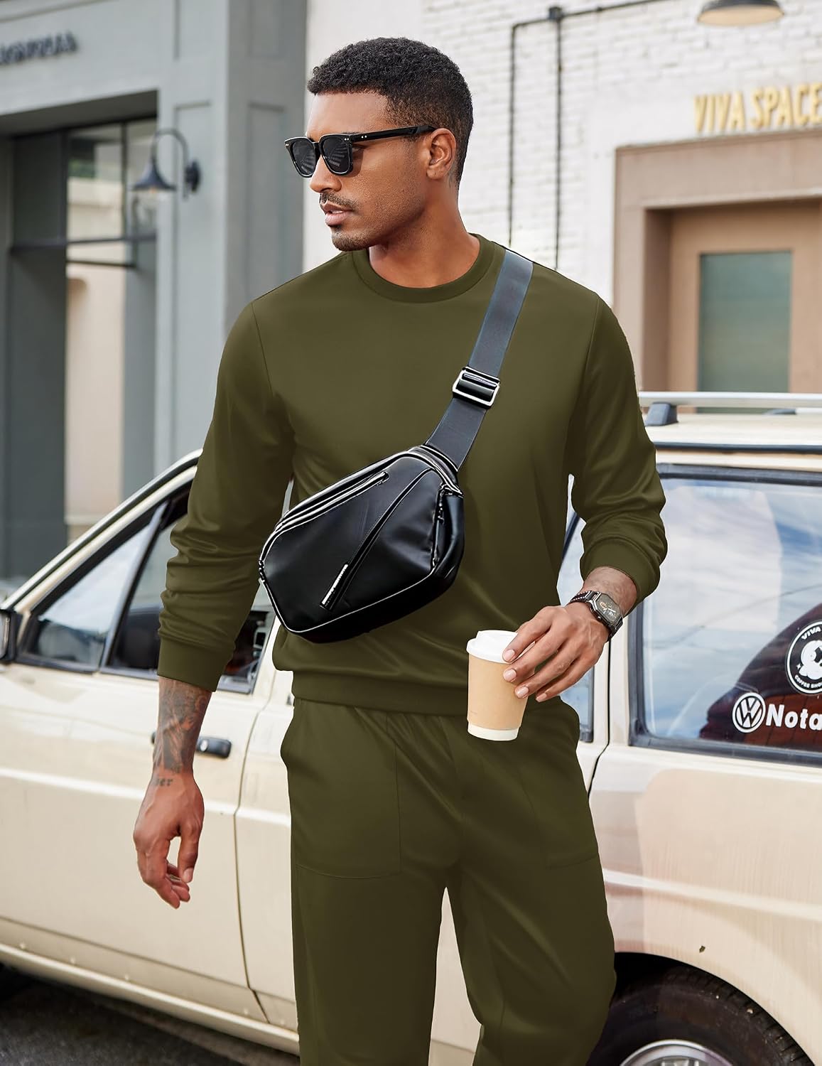 COOFANDY Men's Tracksuit 2 Piece Sweatsuit Set Long Sleeve Pullover Athletic Suit For Sports Casual Fitness Jogging