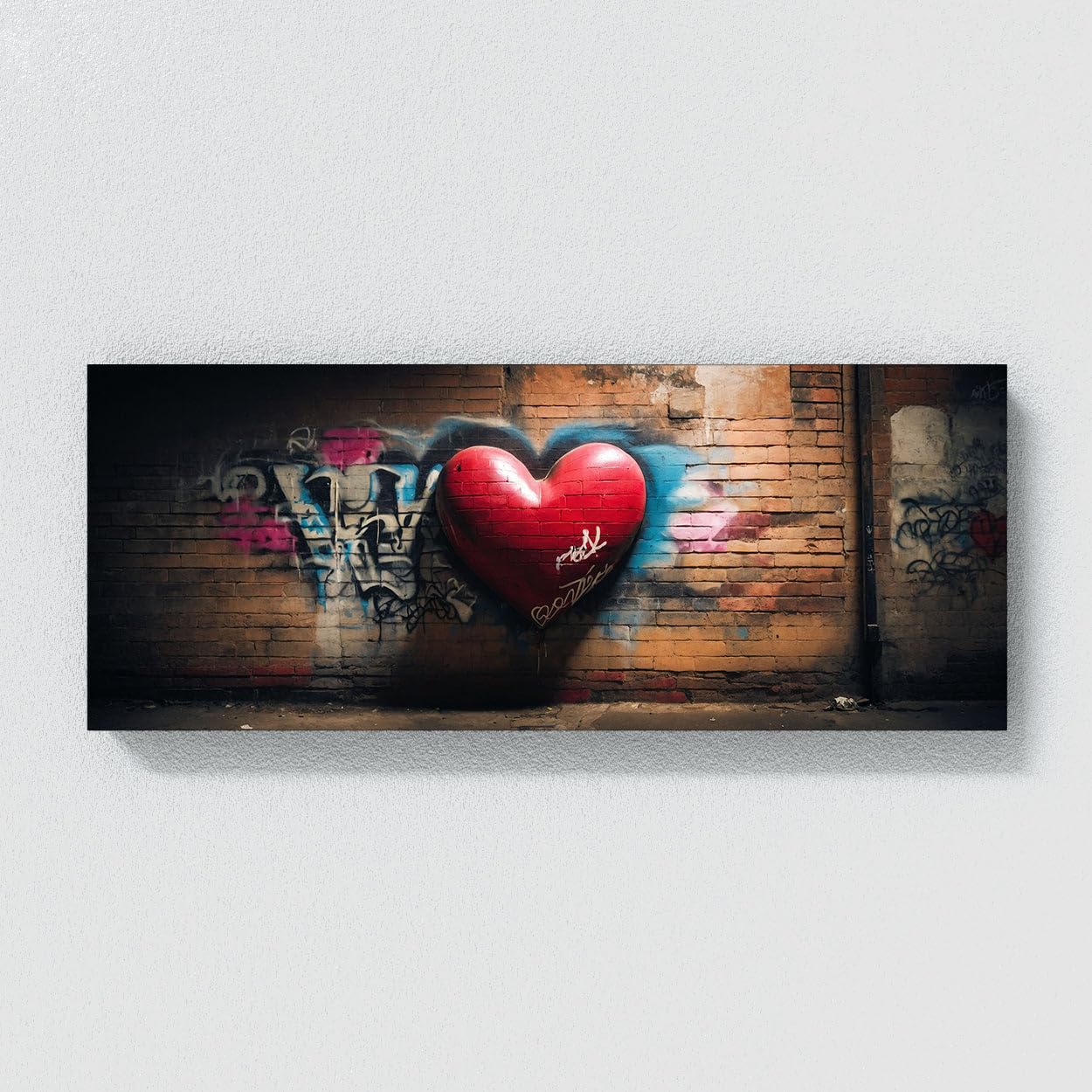 Sense Canvas Lienzo decorativo con diseño de corazón con latido del corazón 65, para decoración del hogar, póster grande de 40 x 16 pulgadas