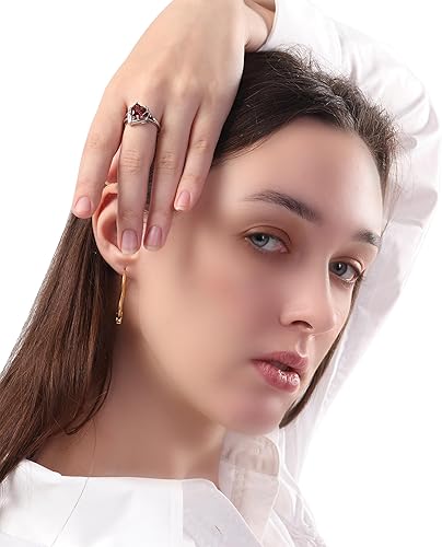 Miniatura 4 de Romantic 18K Black Gold Plated Engagement Rings Heart Cubic Zirconia Promise Rings for Her Gold Wedding Ring Halloween Gifts Statement Rings for