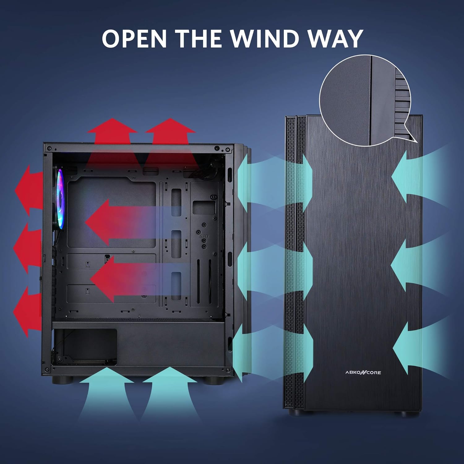 🔥 ABKONCORE C750 PC Case, Mid-Tower Case with Tempered Glass Side Panel, Computer Case with Magnetic Dust Filter, Water-Cooling Ready, Side Ventilation - 1x120mm Pre-Installed RGB Fan Amаzіng 🔥 ABKONCORE C750 PC Case, Mid-Tower Case with Tempered Glass Side Panel, Computer Case with Magnetic Dust Filter, Water-Cooling Ready, Side Ventilation - 1x120mm Pre-Installed RGB Fan