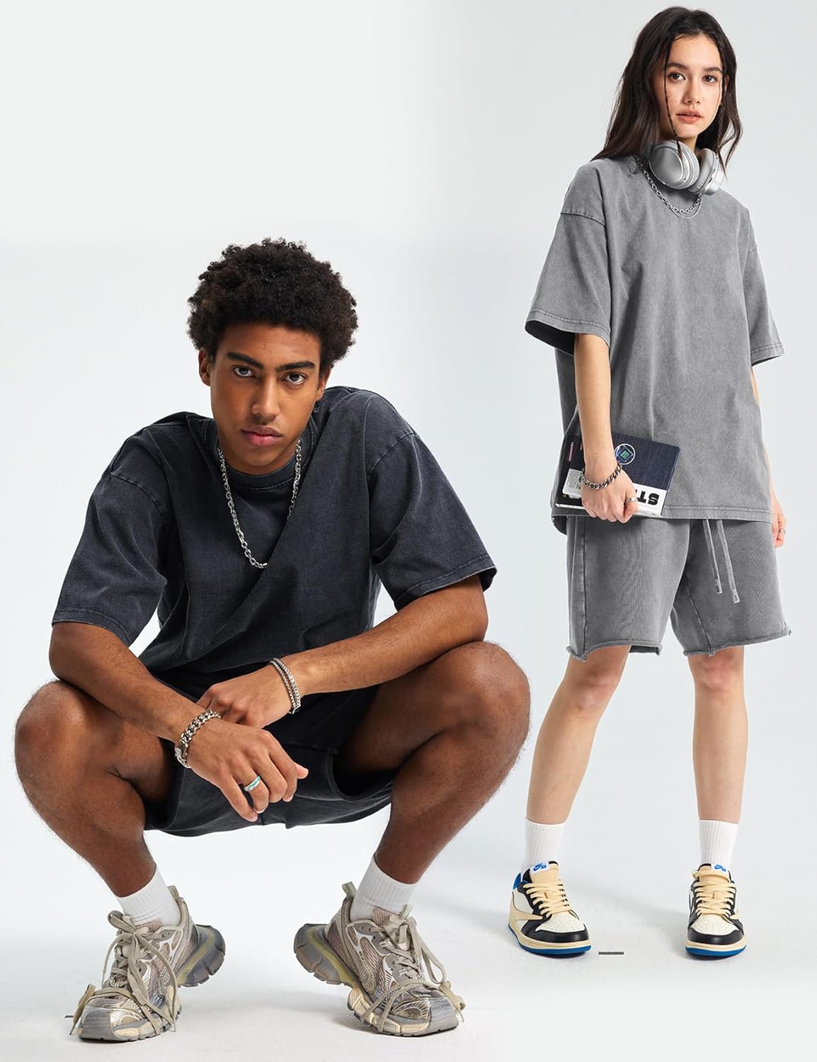 Arssm Oversized Tshirts for Men Acid Wash Loose Fit Vintage Cotton Heavyweight T Shirts Baggy Tees - Image 5