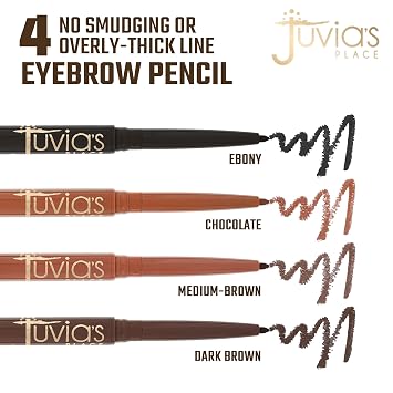 Juvia's Place iSculpt, iShade Chocolate - Eyebrow Pencil Liner with Spoolie Brush, Eyebrow Makeup, Brow Definer, Waterproof, Filler, Brow Liner Pencil