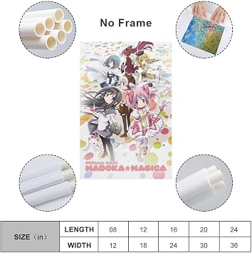 showse Puella Magi Madoka Magica Poster Canvas Wall Art Room Aesthetics HD Modern Decorative Painting For Teens Bedroom Liveroom Dorm Deco 12x18inch(30x45cm)