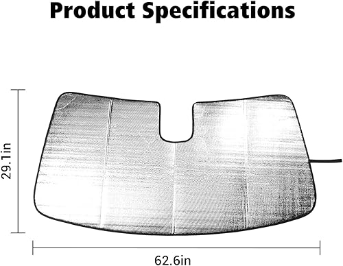 Miniatura 4 de Voodonala Parasol para parabrisas delantero Chevy Silverado 2019-2024, parasol plegable para ventana de camión, visera solar compatible con