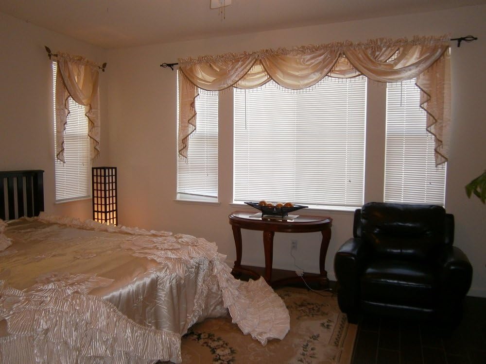 OctoRose Royalty Custom Waterfall Window Valance Swags & Tails, Window Curtain Set, Curtain Panel (Cream, 66x37inch)