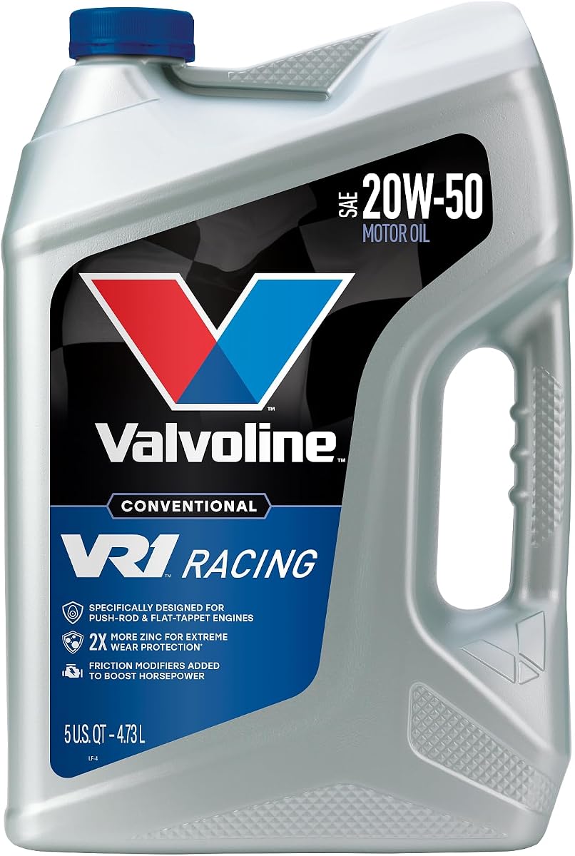 Aceite de motor Valvoline VR1 Racing SAE 20W-50, 5 cuartos de galón