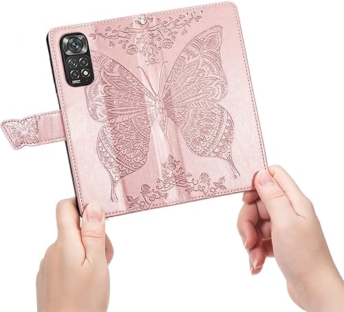 Miniatura 7 de CCSmall Para Xiaomi Redmi Note 11 4G Wallet Case, 3D Butterfly Flower PU Cuero con ranuras para tarjetas de crédito Titular Folio Teléfono Cubierta