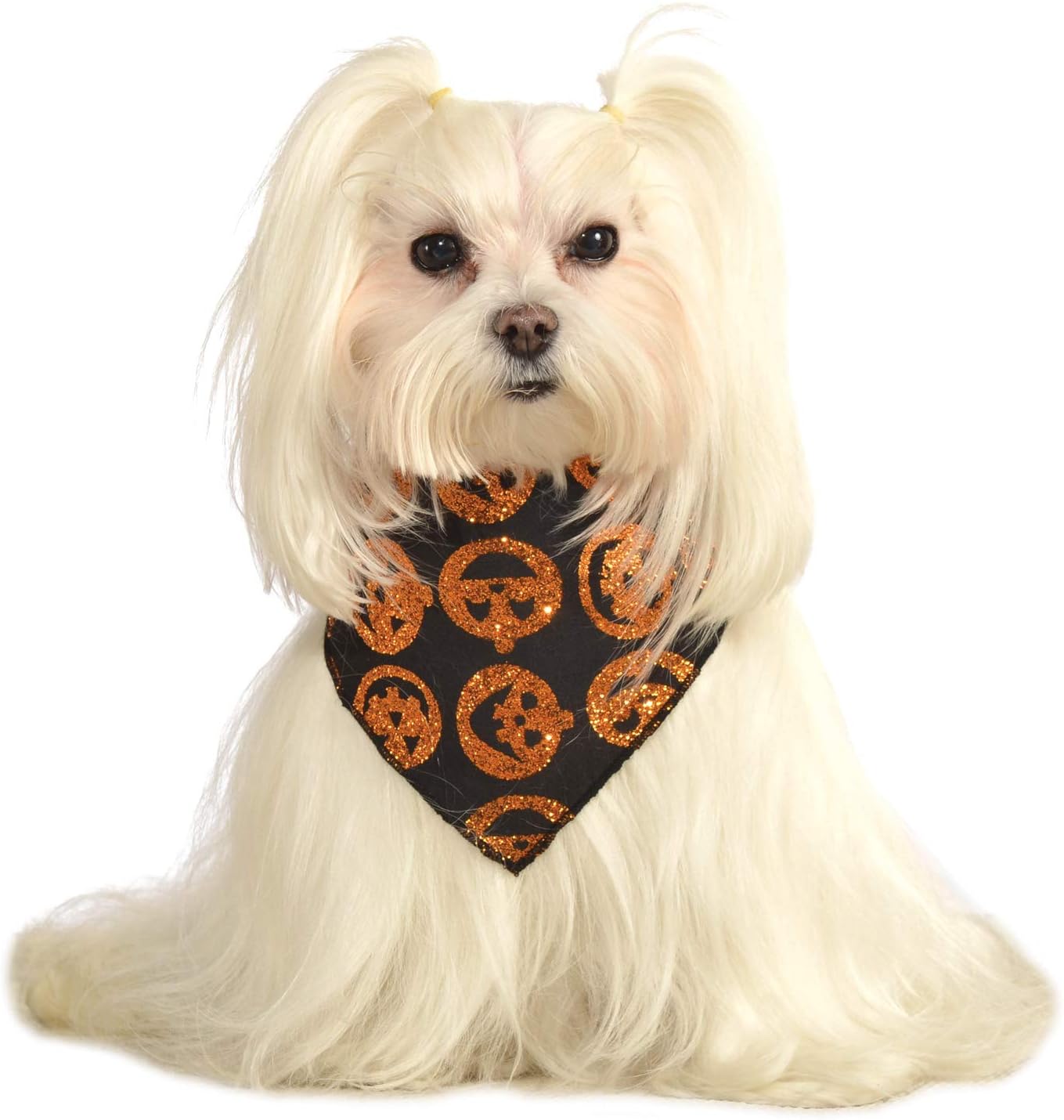 Rubie's Costume Co Glitter Pumpkin Pet Bandana, Medium/Large