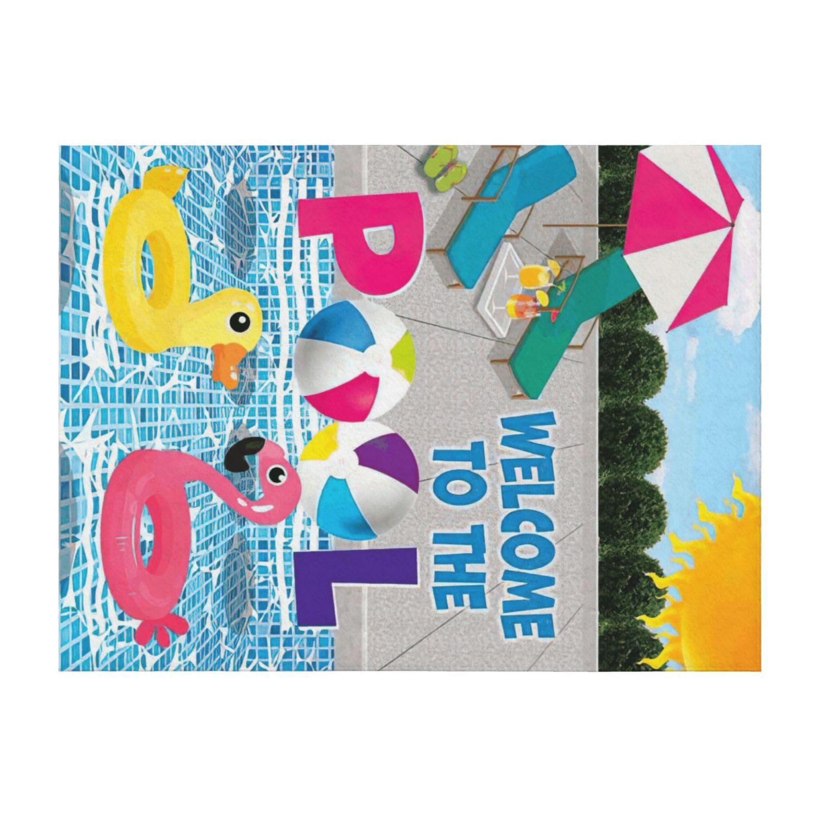 Couverture de lit imprimée piscine pour toutes les saisons