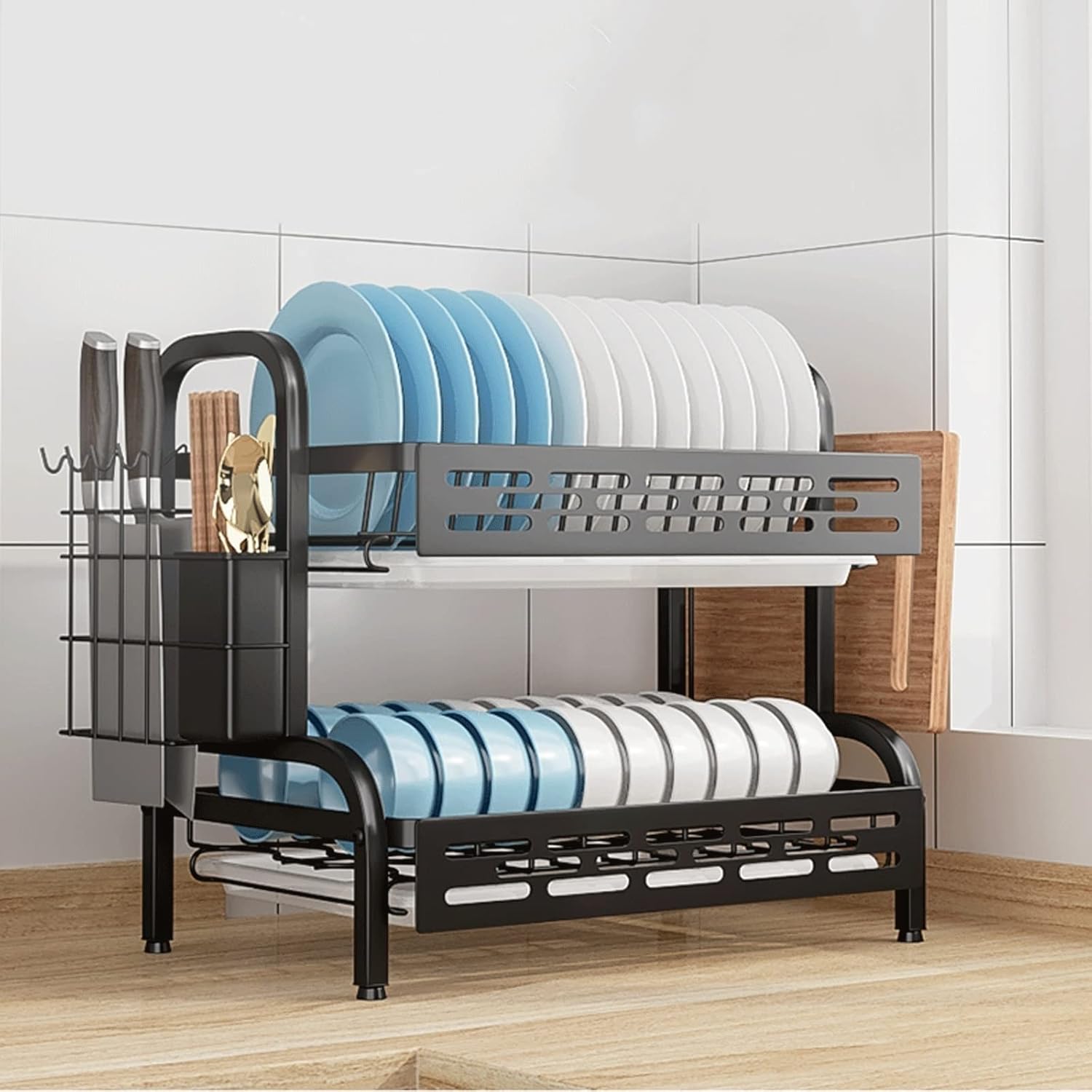 Dish Drying Rack Kitchen Dish Drainer Dish Rack, Dish Storage Rack, Multifunctional Storage Home Supplies, Dish Drying Rack Organizer Dish Racks for Kitchen Counter(B)