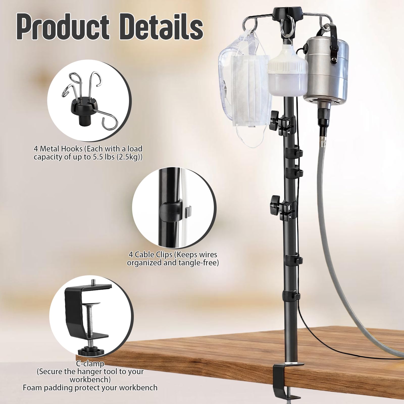 Rotary Tool Hanger Stand - Foredom Flex Shaft Mount -5