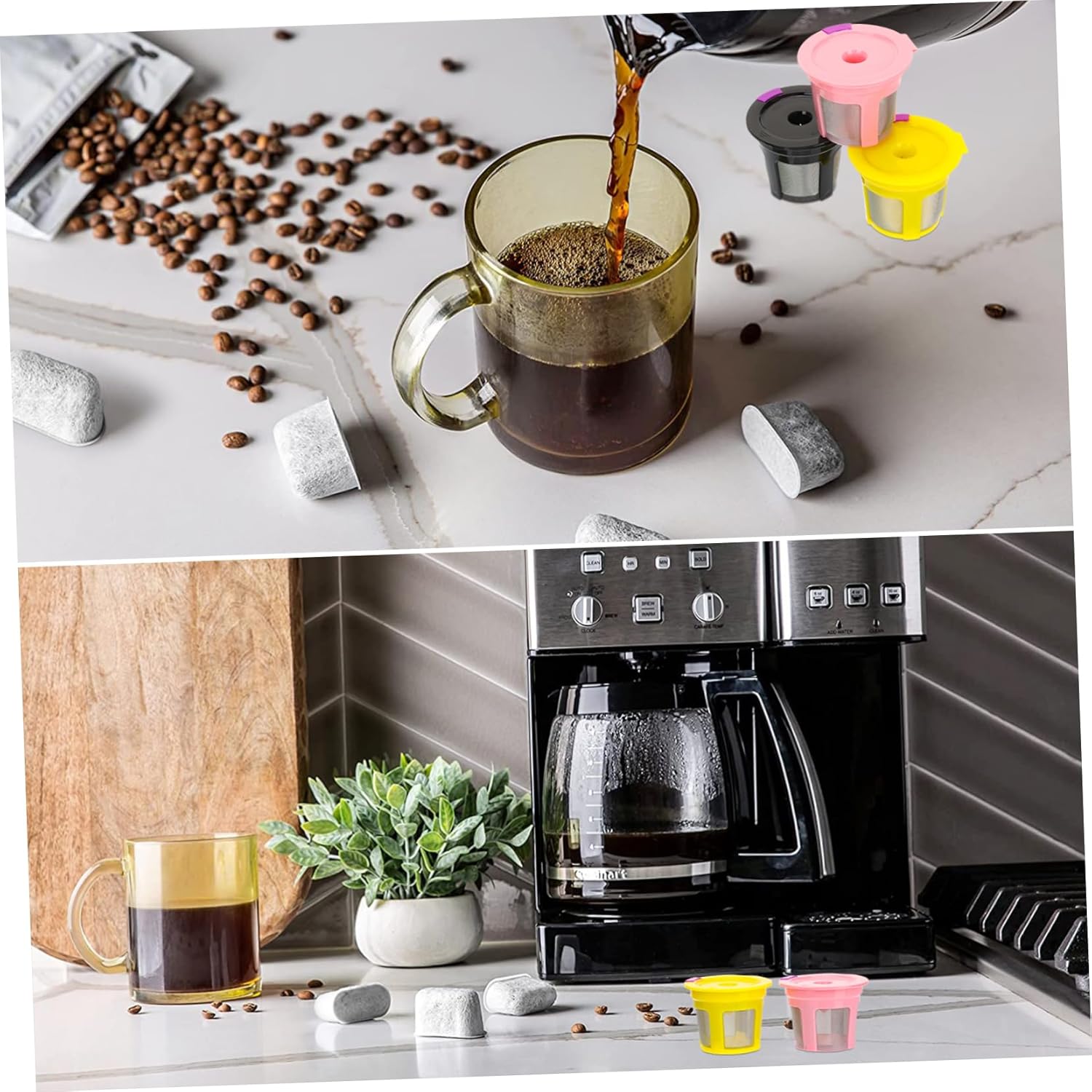 DOITOOL 5sets Machine Strainer Dripper Strainer Accessories Reusable Filter Cups Coffee Maker Filters Small Coffee Vietnamese Capsule Reusable Plastic 4pcs*5