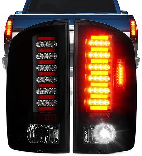 Miniatura 8 de Bomusou Luz trasera LED para Dodge Ram 1500 2002-2006, Dodge Ram 2500 3500 2003-2006, montaje de luz trasera cromada, lente transparente