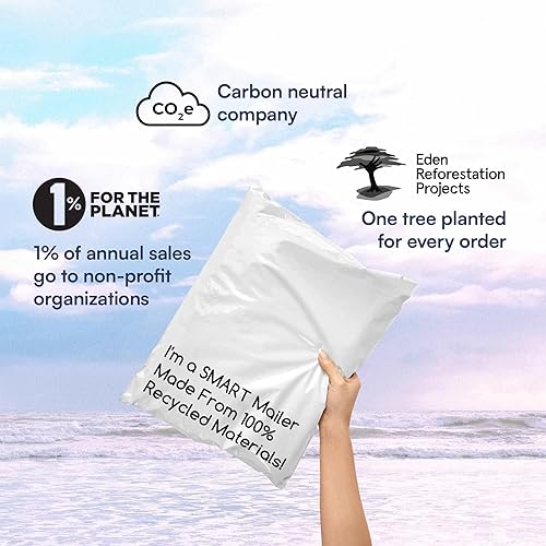 Miniatura 9 de 100 sobres de polietileno 100 % reciclados, 10 x 13 pulgadas, sobres de embalaje ecológicos, suministros de bolsas de correo de 0.098 in de grosor