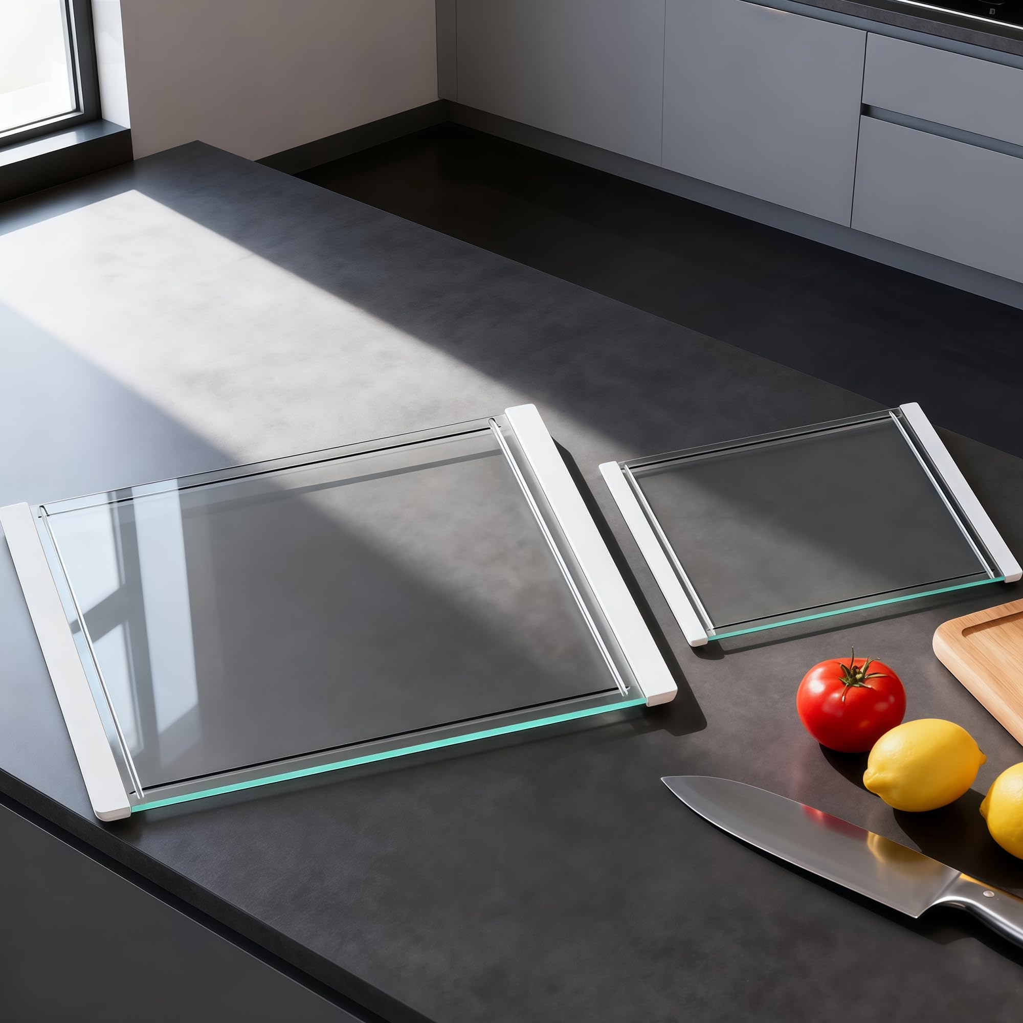 GlassCuisine Cutting Board Set with Juice Grooves