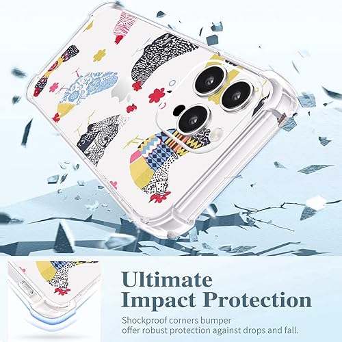 Vista 279 de Roemary Funda púrpura para iPhone 14 Pro Max con diseño de caballo azul, patrón de acuarela con protector de pantalla