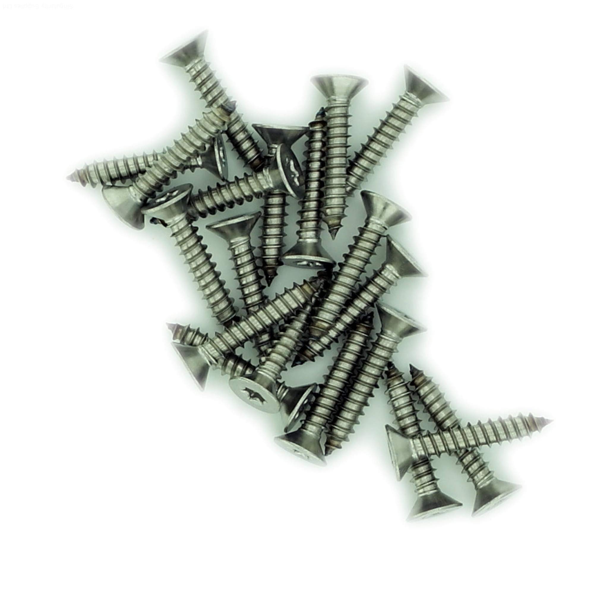 Singularity Supplies No.12 X 1.5 (5.5Mm X 38Mm) Tx Countersunk Self-Tapping Screw - Stainless Steel (A2) (Pack Of 20)