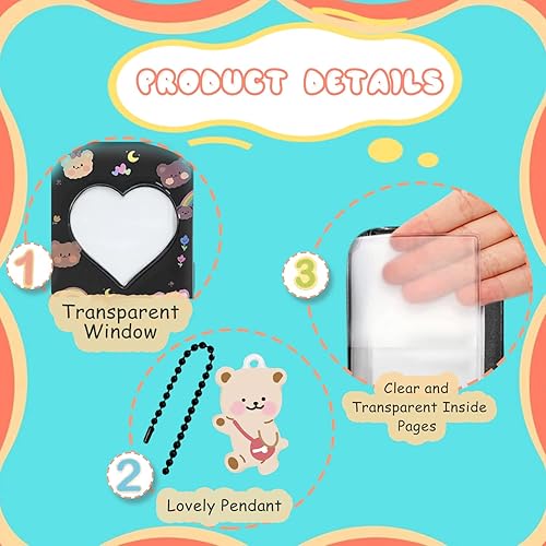 Miniatura 10 de Kpop Carpeta para tarjetas fotográficas, 3 pulgadas, soporte para tarjetas fotográficas Kpop, mini álbum de fotos, álbum Kpop, libro de