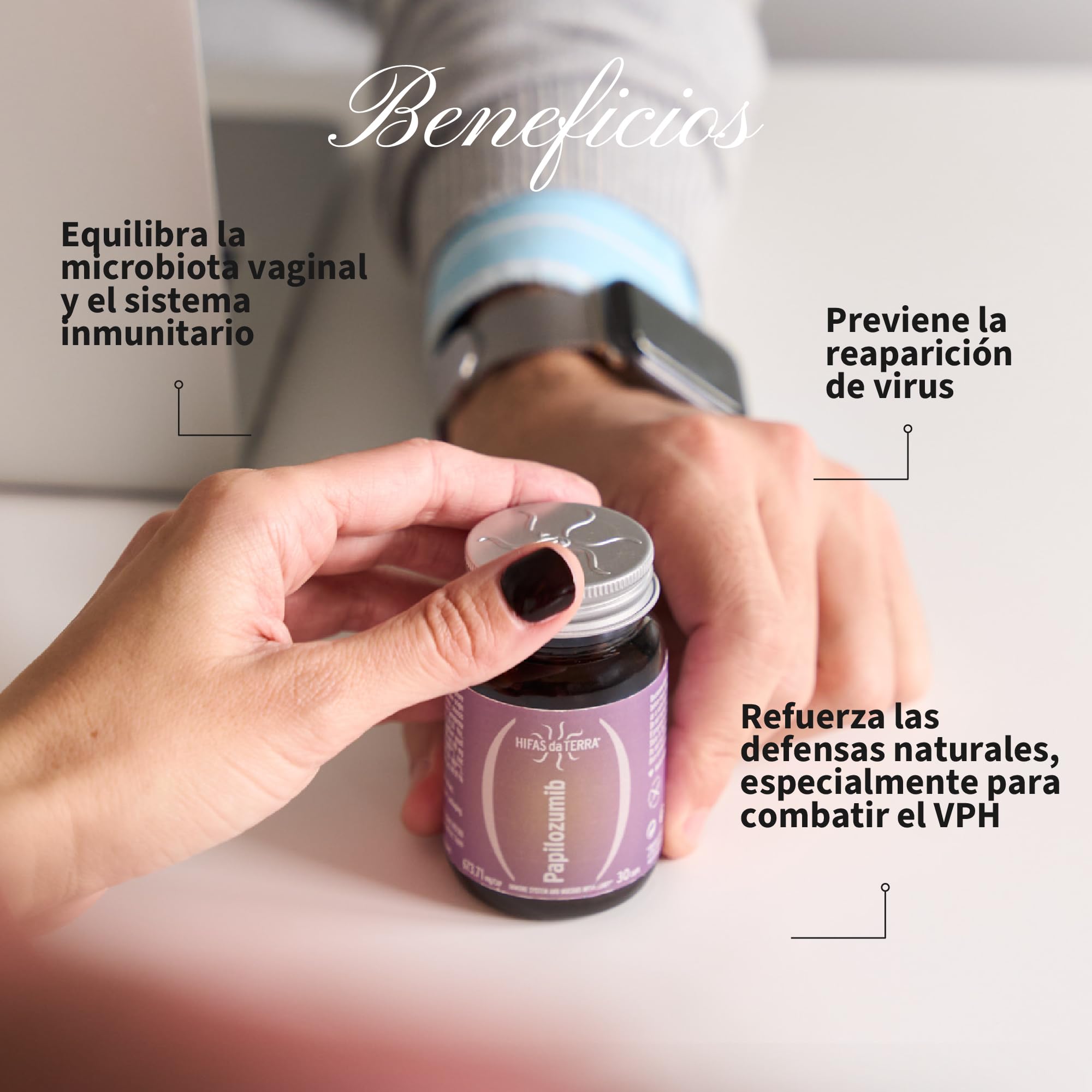 HIFAS DA TERRA - Papilozumib - Suplemento Alimenticio con Reishi, Cordyceps, Melena de León, Vitaminas y Probióticos para el Cuidado Íntimo y Sistema Inmunitario - 30 Cápsulas