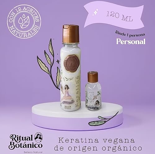 Miniatura 3 de RITUAL BOTANICO Keratina Para Alisar El Pelo Sin Formol 120 mL 4.05  Plancha de pelo de queratina orgánica con 12 aceites naturales y aminoácidos -