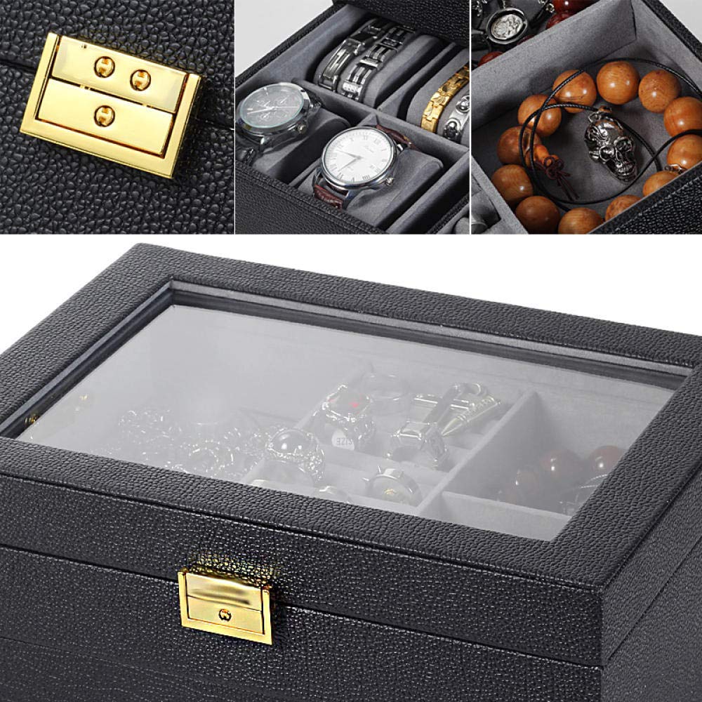 Caja de reloj, joyero, joyería, joyería, almacenamiento de relojes, caja de regalo de exhibición de cuero