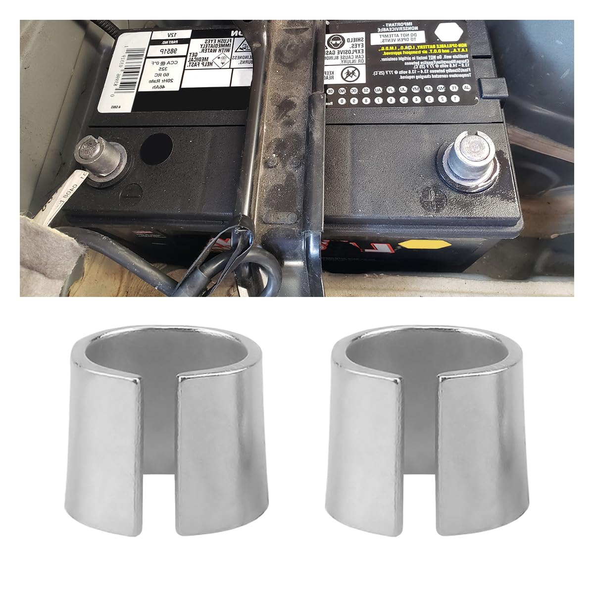 1 Pair Battery Post Shims Pure Lead Anode Cathode Sleeves Car Battery Terminal Converter Adapter Sleeves for Positive