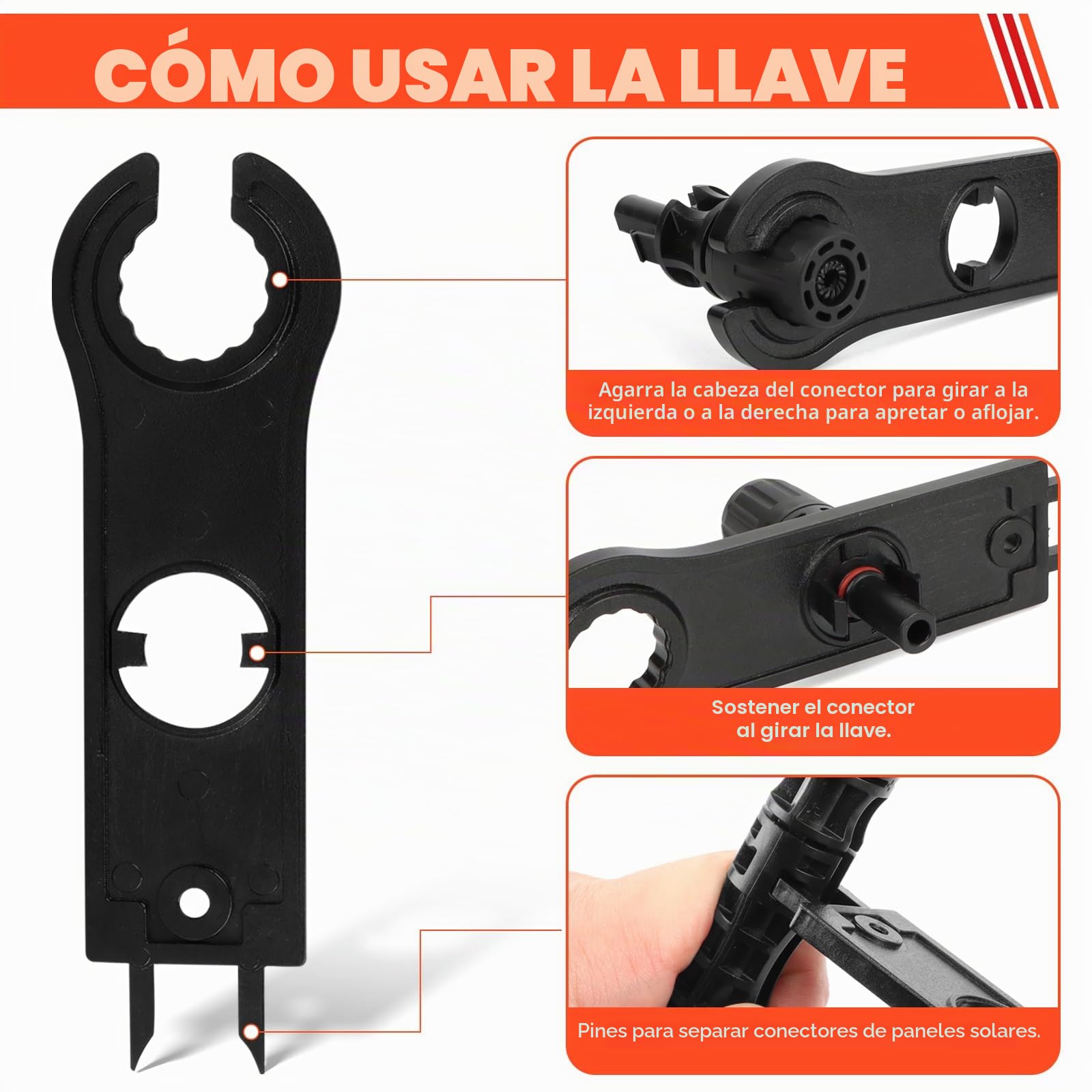 Juego de Crimpadora Solar para Cable Fotovoltaico 10 mm² con Adaptadores y Conectores Macho/Hembra
