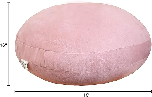 Miniatura 10 de Almohada cojín redondo decorativo con relleno de poliéster similar al plumón, textura ultra suave y mullida, para sofá, cama, oficina, sala