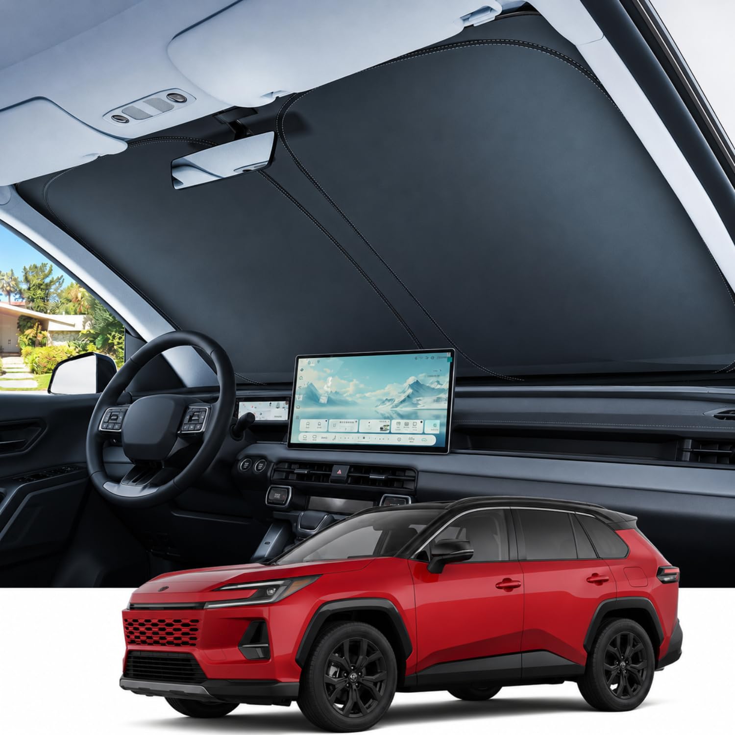 Photo 1 of REEVAA Upgraded for Toyota RAV4 2019-2026 Windshield Sunshade [Tailored Fit, 99% Sun Protection] Foldable Sun Shade Car Accessories with Storage Bag