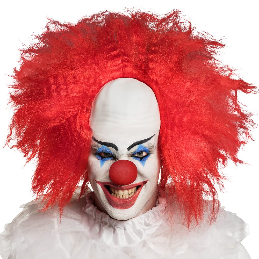 Grüne Psycho-Clown Latexmaske Mit Haaren – Ultra Gruselig Für Halloween & Partys!