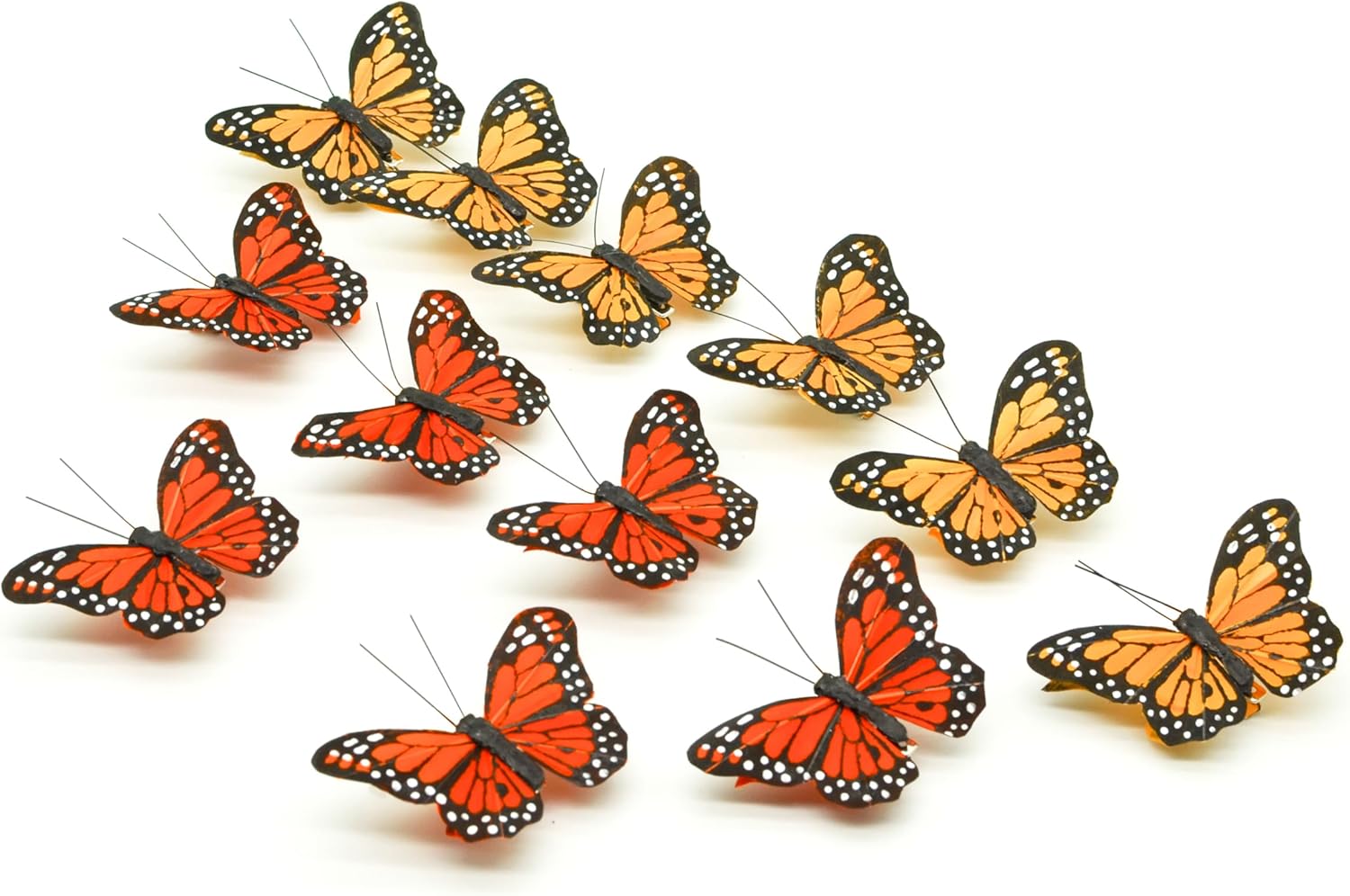 HNH 12PCS 3D Artificial Butterflies Realistic with Clip