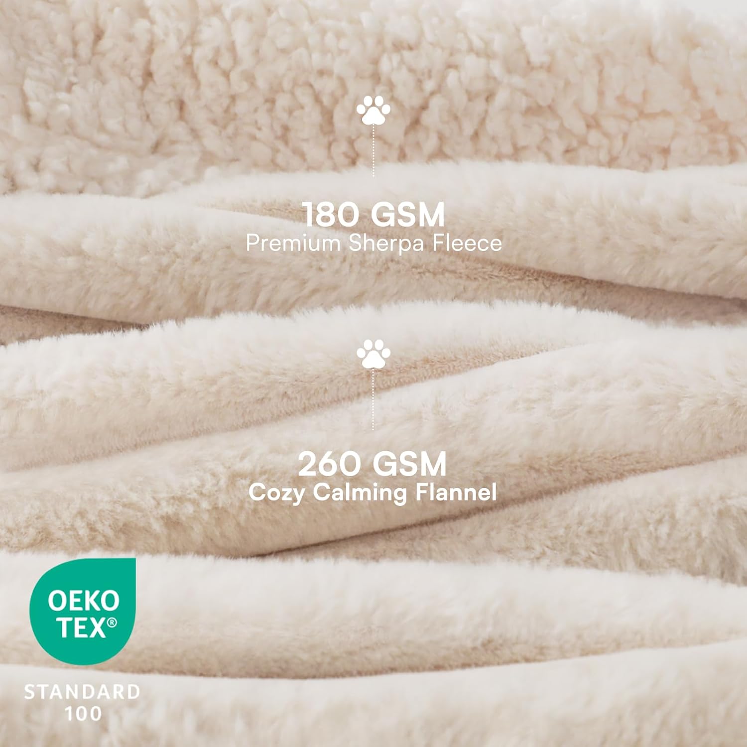 Luciphia Waterproof Dog Blanket for Large Dogs Ultra-Soft Calming Cut Pile Flannel Throw Durable & Warm Furniture Protection for Couch Bed Pet Blanket Machine Washable Soft White,L(65''x57'') - Image 3